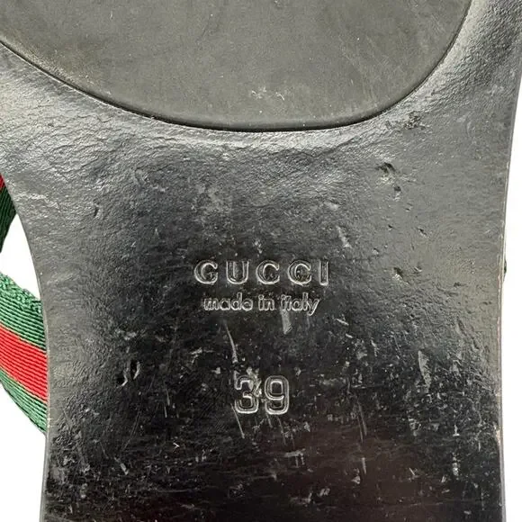 Gucci Interlocking GG Thong Sandal Black Leather Flat Flip Flop Slide EU 39 US 9 - Picture 13 of 14